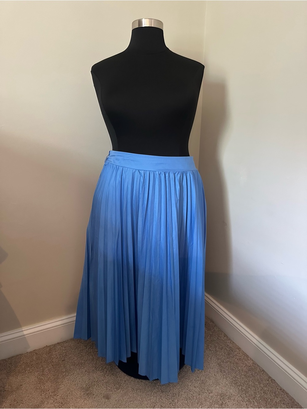 Free Assembly Pleated Midi Skirt in Sky Blue 2x